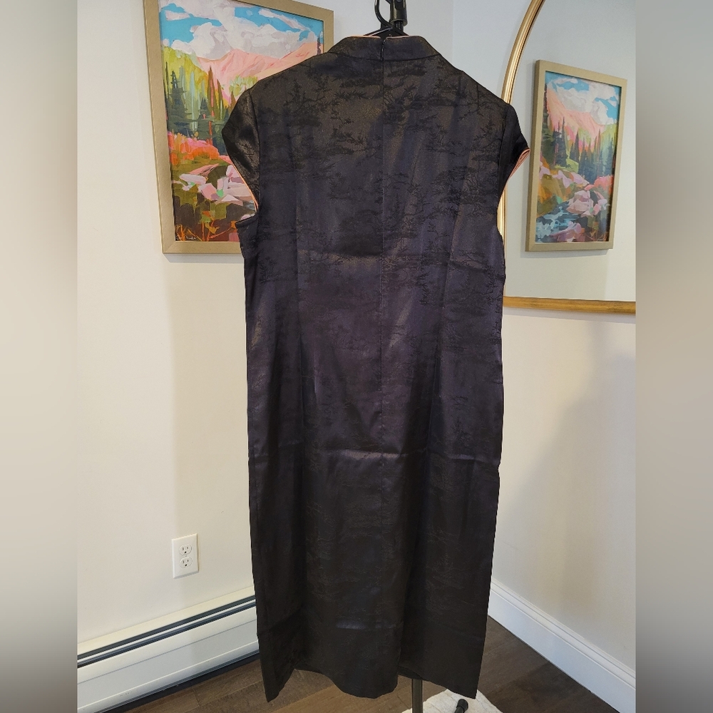 NWOT Faereisty Black Chinese Midi Dress Size XL - Picture 4 of 10